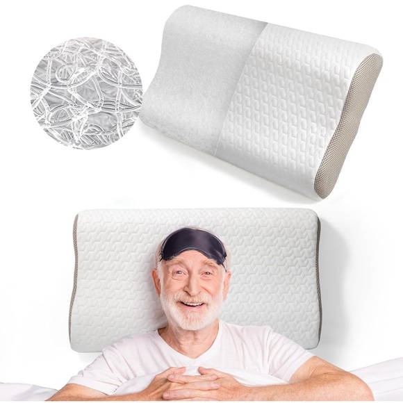 Bed Pillow for Seniors & Elderly, New Material Firm Enhanced Neck Support - Picture 1 of 8